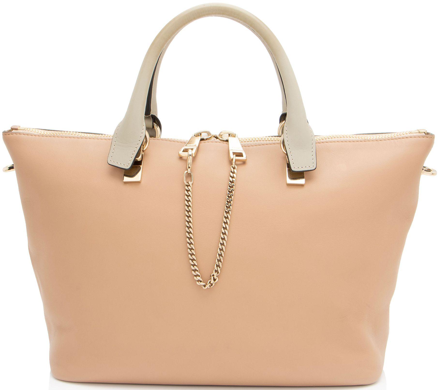 Chloe  Leather Baylee Medium Shoulder Bag - Beige - Leather - Excellent