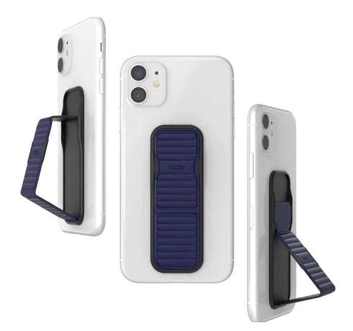 Clckr Stand & Grip Pebbled Line Phone Grip - Navy