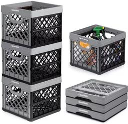 Clevermade Collapsible Milk Crate 25L - Black/Grey