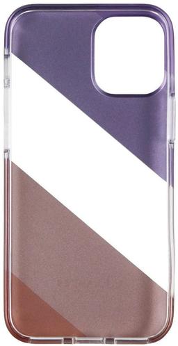 Coach Protective Phone Case for iPhone 12 Mini - Diagonal Stripe Metallic Pink/Purple