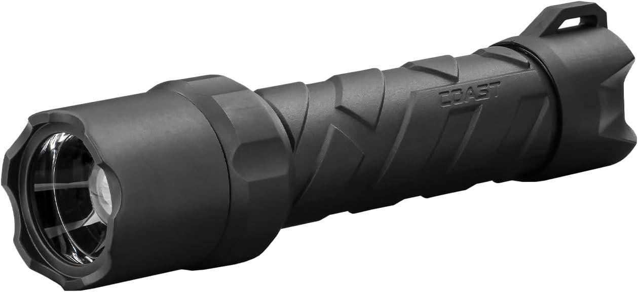 Coast  Polysteel 600 1000 Lumen LED Flashlight with Pure Beam Twist Focus - Black - Premium