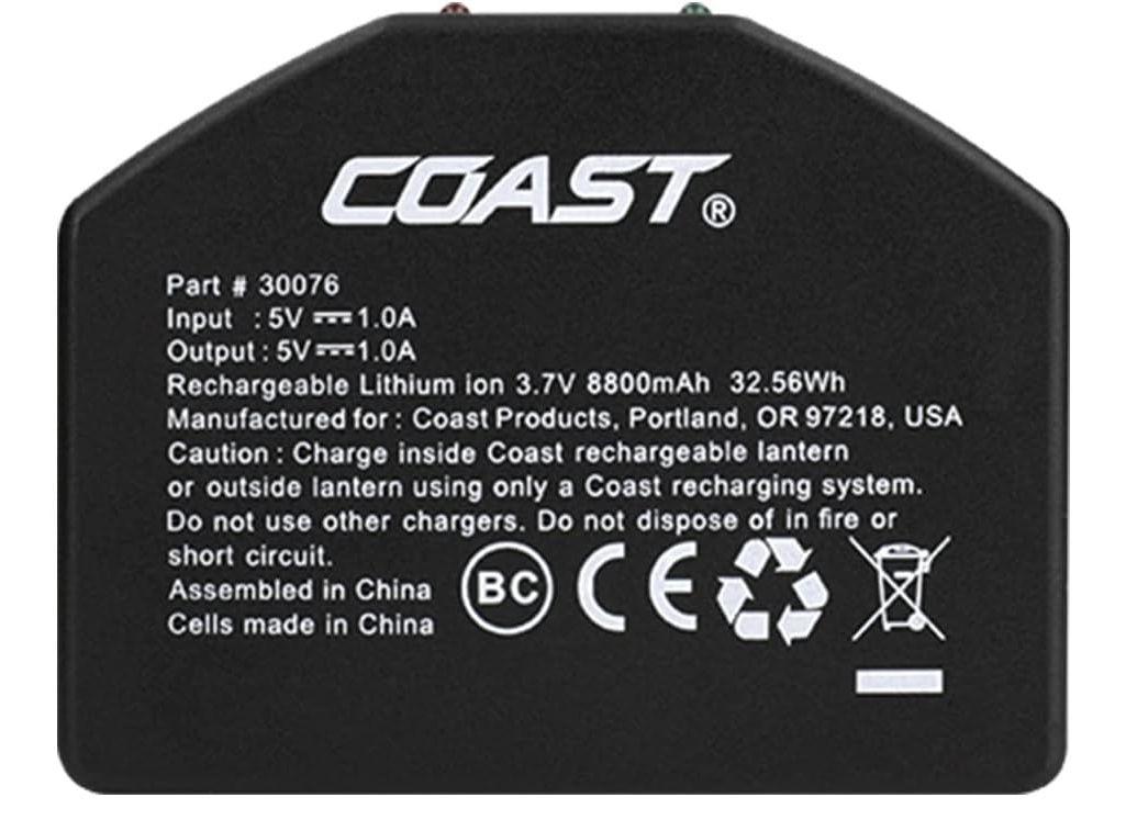 Coast  Zithion-X USB-C Rechargeable ZX1010 Battery - Black - Premium