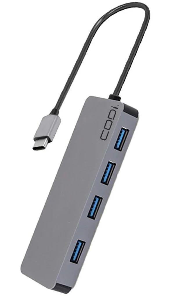 CODi  5-in-1 Multi-Port Hub (A01065) - Grey - Excellent