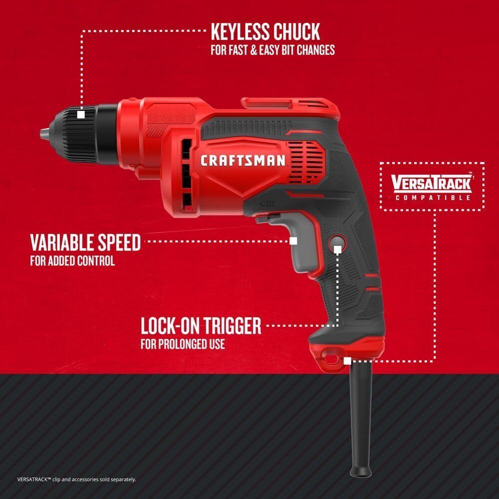 CRAFTSMAN CMED731-R 7 Amp 3/8 in. Drill/Driver - Red