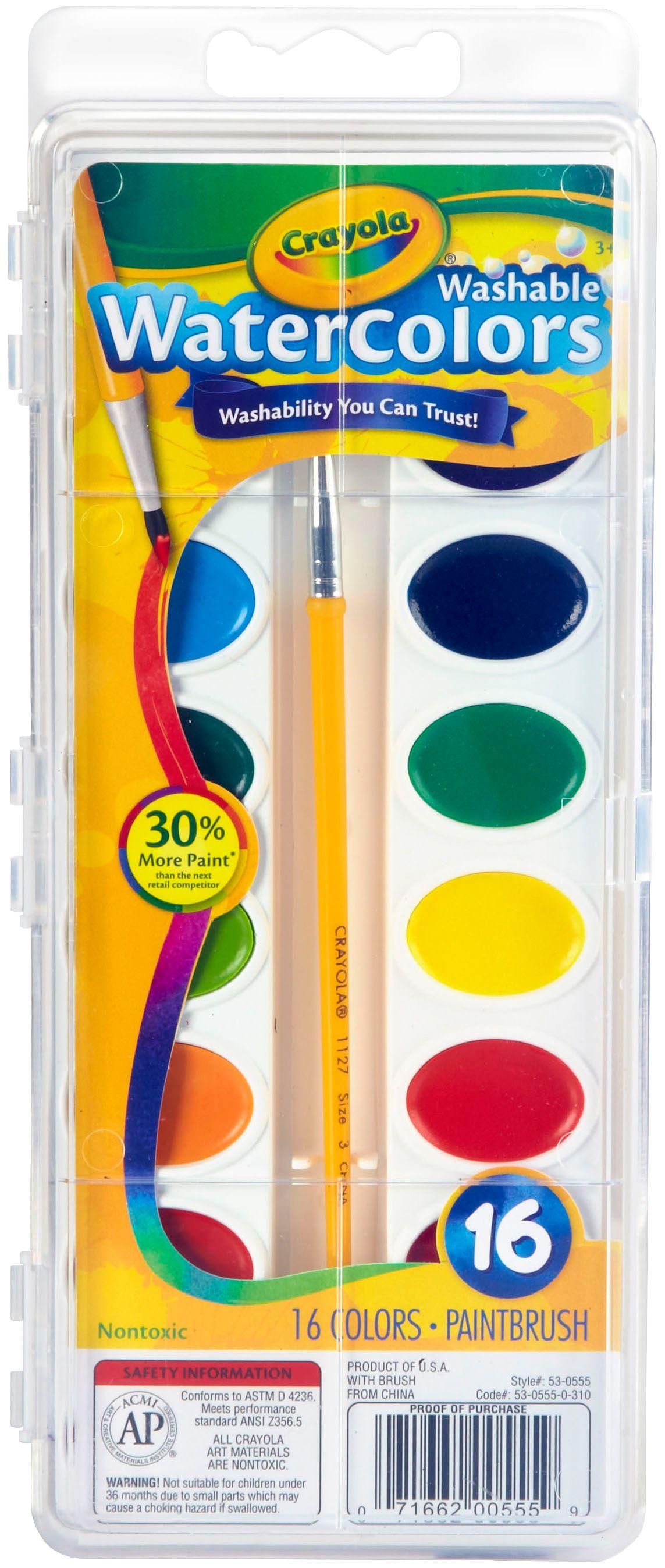Crayola  Washable 16 Watercolors - White - Brand New