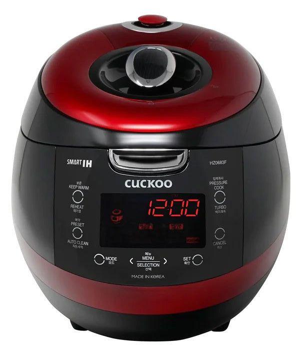 Cuckoo  6-Cup IH Pressure Rice Cooker (CRP-HZ0683FR) - Black/Red - Excellent