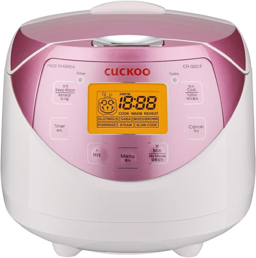 Cuckoo  6-Cup Micom Rice Cooker (CR-0631F) - White/Pink - Excellent