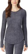 Cuddl Duds Fleecewear with Stretch Long Sleeve Crew - 2XL - Charcoal Heather