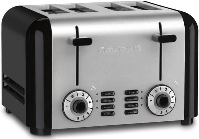 Cuisinart Classic 4-Slice Toaster, Stainless Steel/Black (Factory  Refurbished)