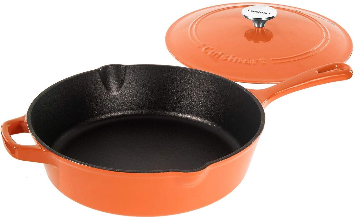 Cuisinart  Cast Iron 12" Chicken Fryer (CI45) - Terracotta Orange - Excellent