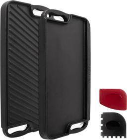 Cuisinel Cast Iron Large 2 Sided Griddle CGPD-20-10 - Black