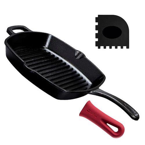 Cuisinel  Cast Iron Square Grill Pan 10.5" - Black - Excellent