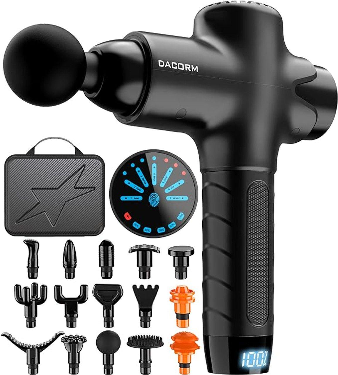 Dacorm  Massage Gun Muscle Deep Tissue Portable Percussion (15 Heads) - Black - Excellent