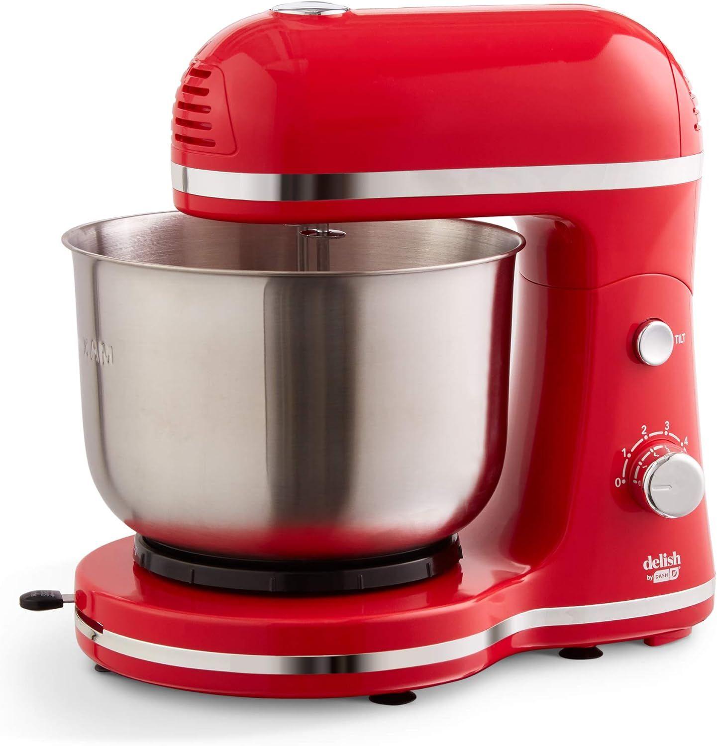 Dash  Compact Stand Mixer 3.5 Quart Beaters - Red - Excellent