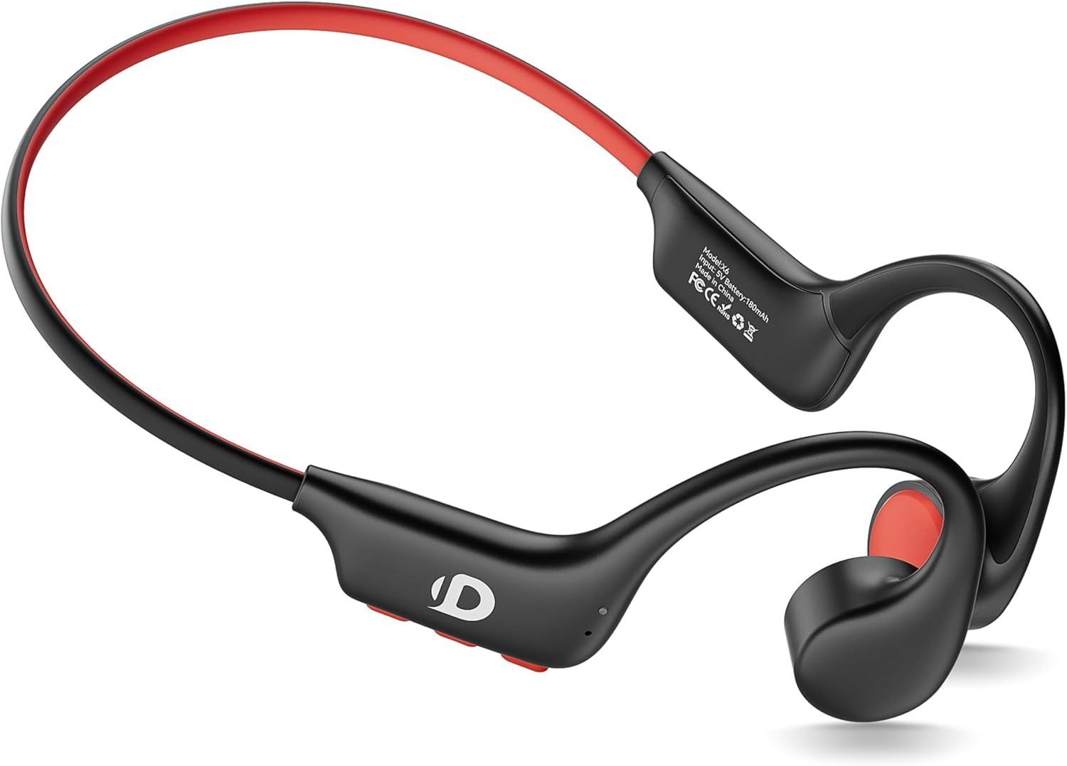 Demicea X6 Open Ear Sport Headphones - Black/Red