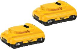 Dewalt DCB240-2R 20V MAX Compact 4.0 AH Battery (2-Pack) - Yellow/Black