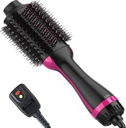 Dimecano 4-in-1 Hair Dryer and Brush - Black/Pink