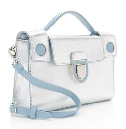 Dior Metallic Calfskin Diorever Top Handle - Calfskin - Blue/Silver