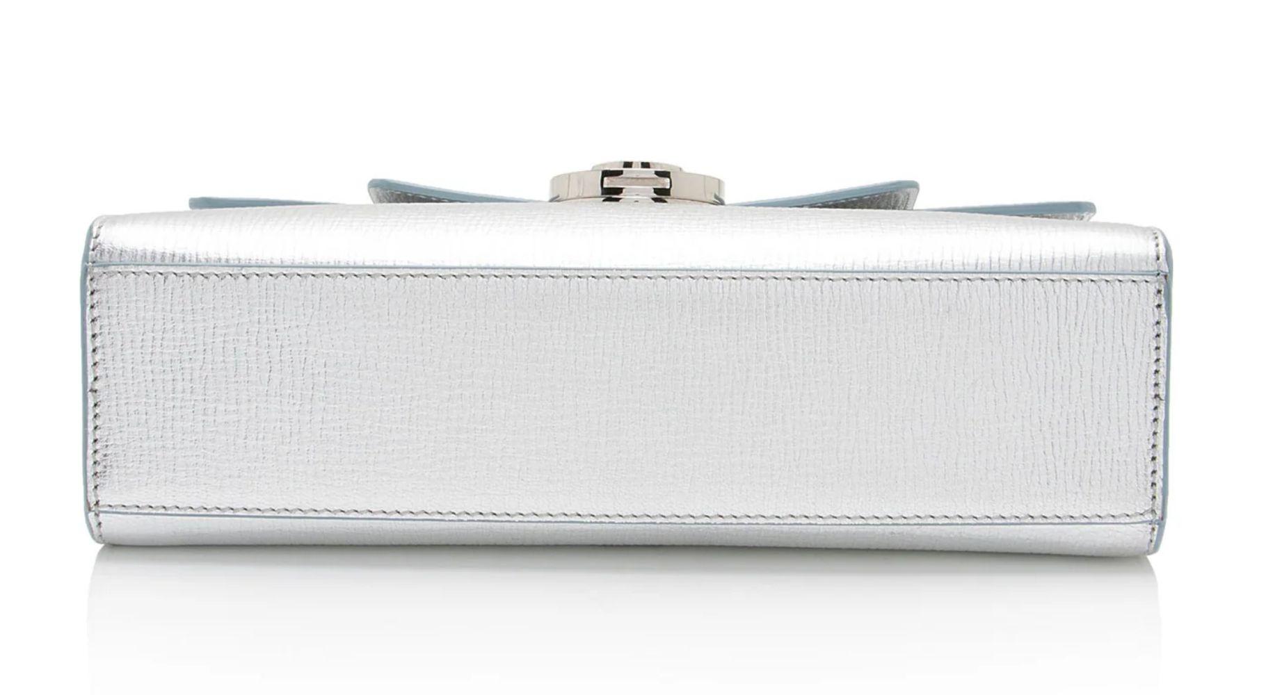 Dior Metallic Calfskin Diorever Top Handle - Calfskin - Blue/Silver