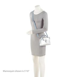 Dior Metallic Calfskin Diorever Top Handle - Calfskin - Blue/Silver