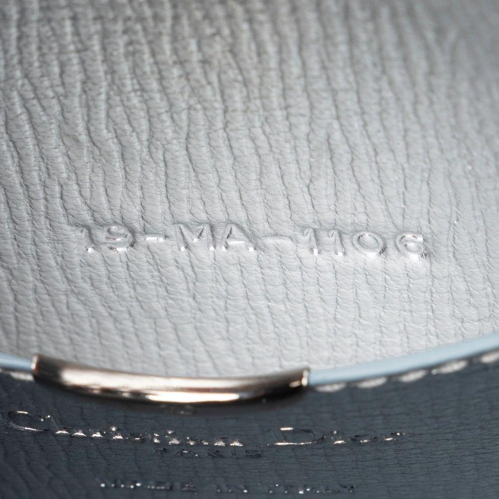 Dior Metallic Calfskin Diorever Top Handle - Calfskin - Blue/Silver