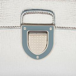 Dior Metallic Calfskin Diorever Top Handle - Calfskin - Blue/Silver