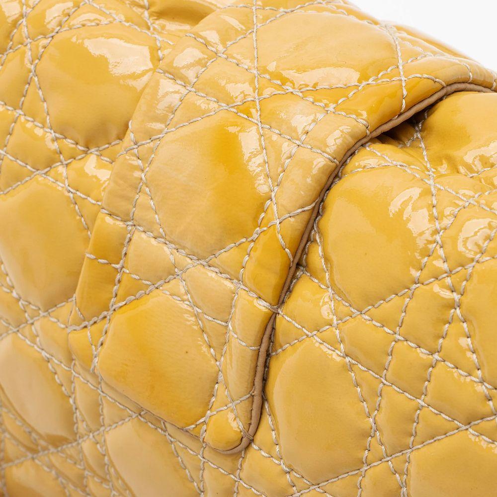 Dior Patent Leather New Lock Flap Bag - Leather - Yellow