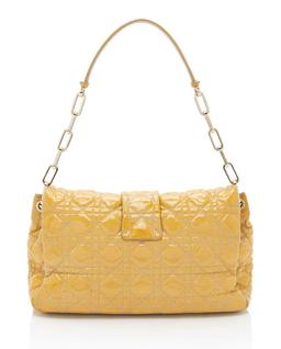 Dior Patent Leather New Lock Flap Bag - Leather - Yellow