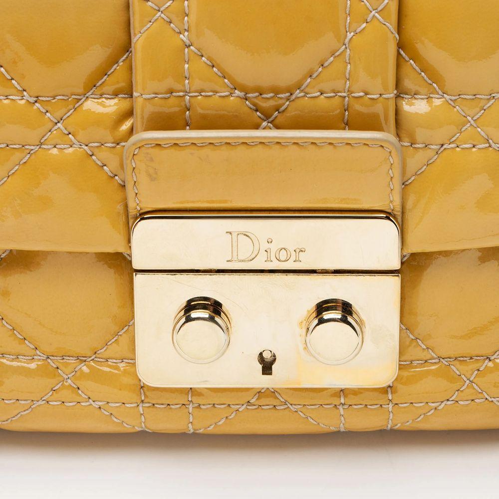 Dior Patent Leather New Lock Flap Bag - Leather - Yellow