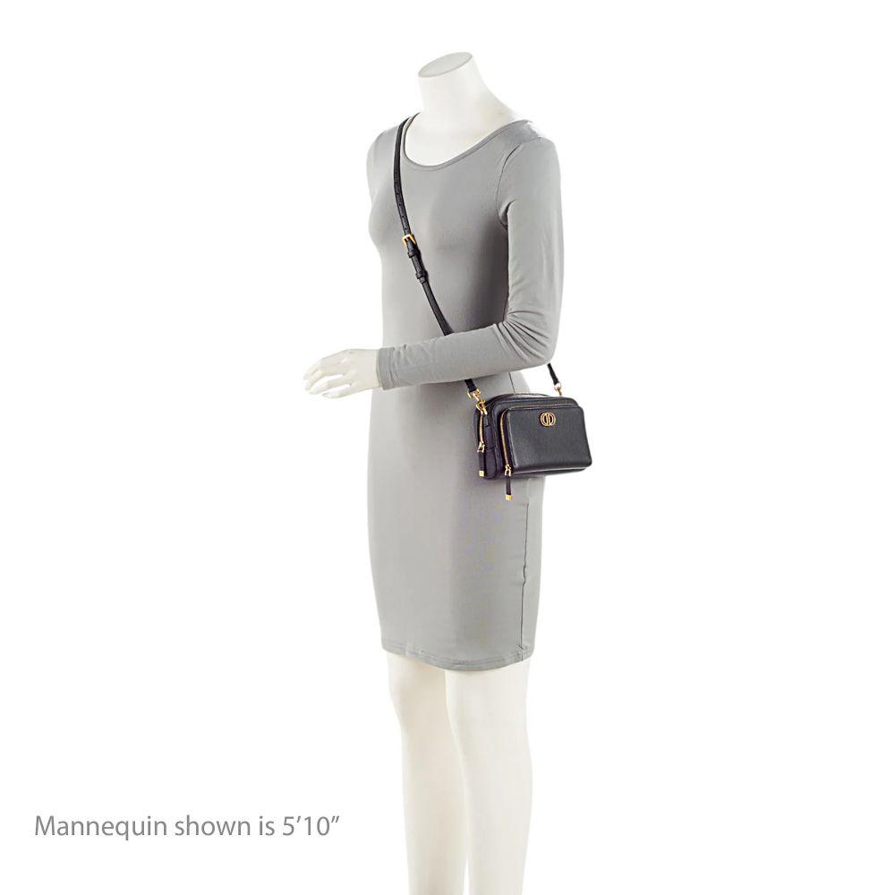 Dior Pebbled Leather Caro Double Pouch Crossbody - Leather - Blue