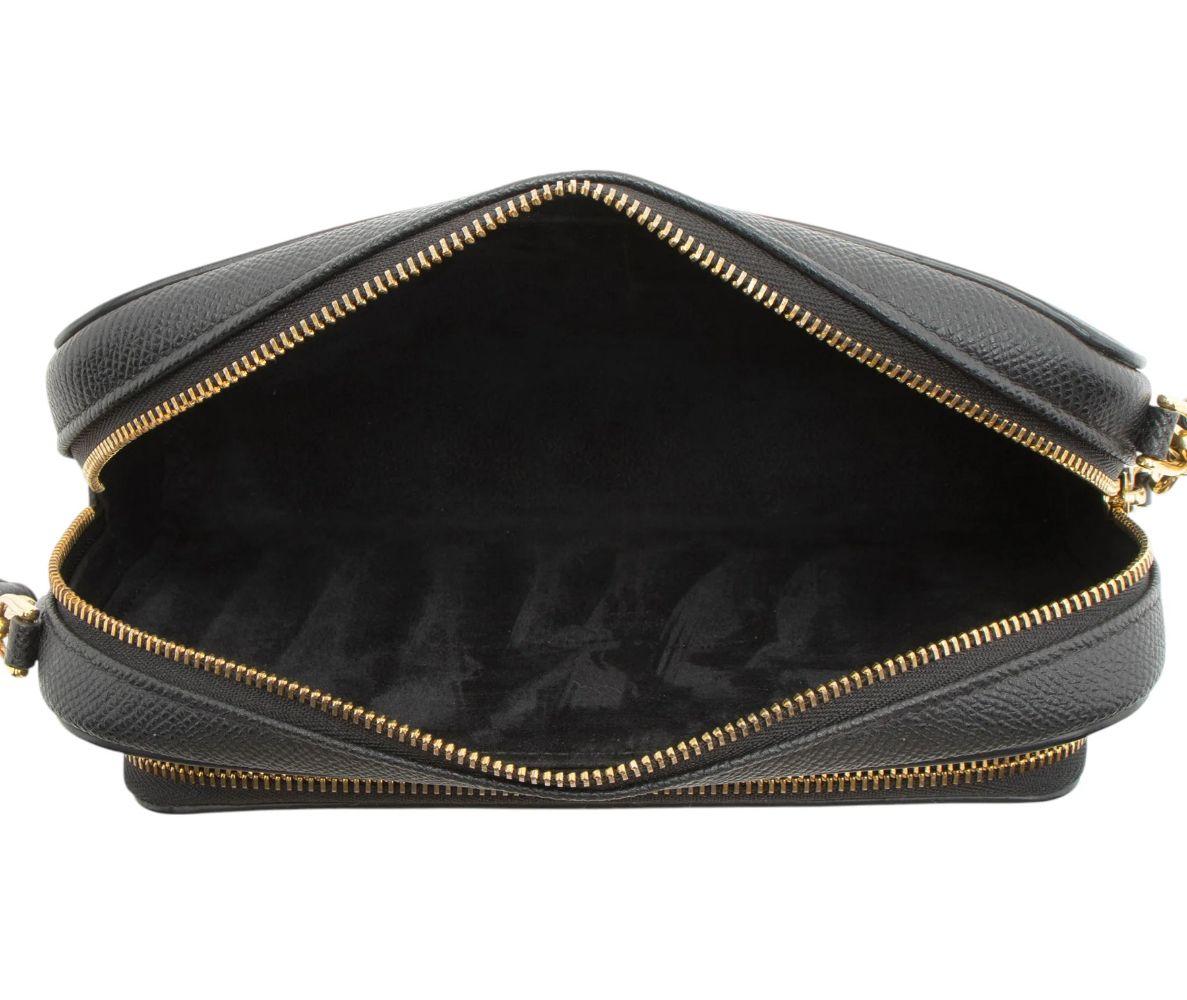 Dior Pebbled Leather Caro Double Pouch Crossbody - Leather - Blue