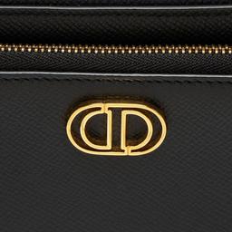 Dior Pebbled Leather Caro Double Pouch Crossbody - Leather - Blue