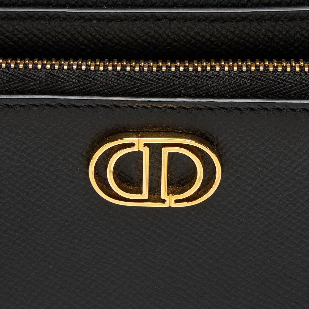 Dior Pebbled Leather Caro Double Pouch Crossbody - Leather - Blue