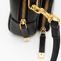 Dior Pebbled Leather Caro Double Pouch Crossbody - Leather - Blue