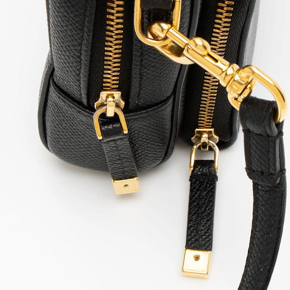 Dior Pebbled Leather Caro Double Pouch Crossbody - Leather - Blue