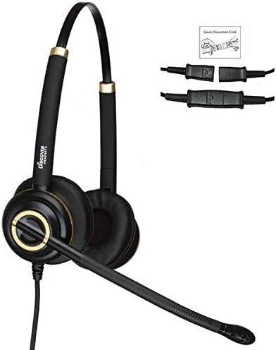 Discover D712 Dual Speaker Wired Office Headset - Black