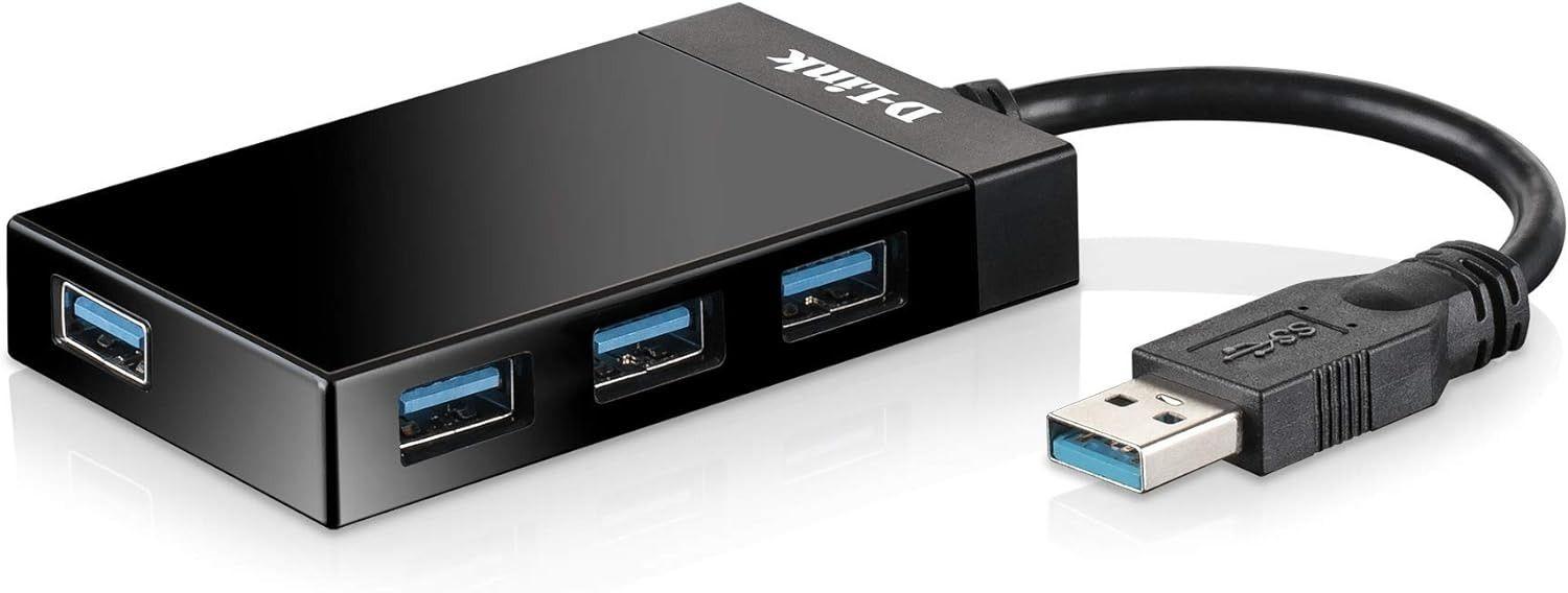D-Link  DUB-1341 4-Port Super Speed USB 3.0 Hub - Black - Excellent