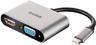D-Link DUB-V210-US USB C to HDMI with VGA Adapter Cable - Black/Silver