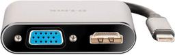 D-Link DUB-V210-US USB C to HDMI with VGA Adapter Cable - Black/Silver
