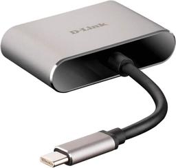 D-Link DUB-V210-US USB C to HDMI with VGA Adapter Cable - Black/Silver