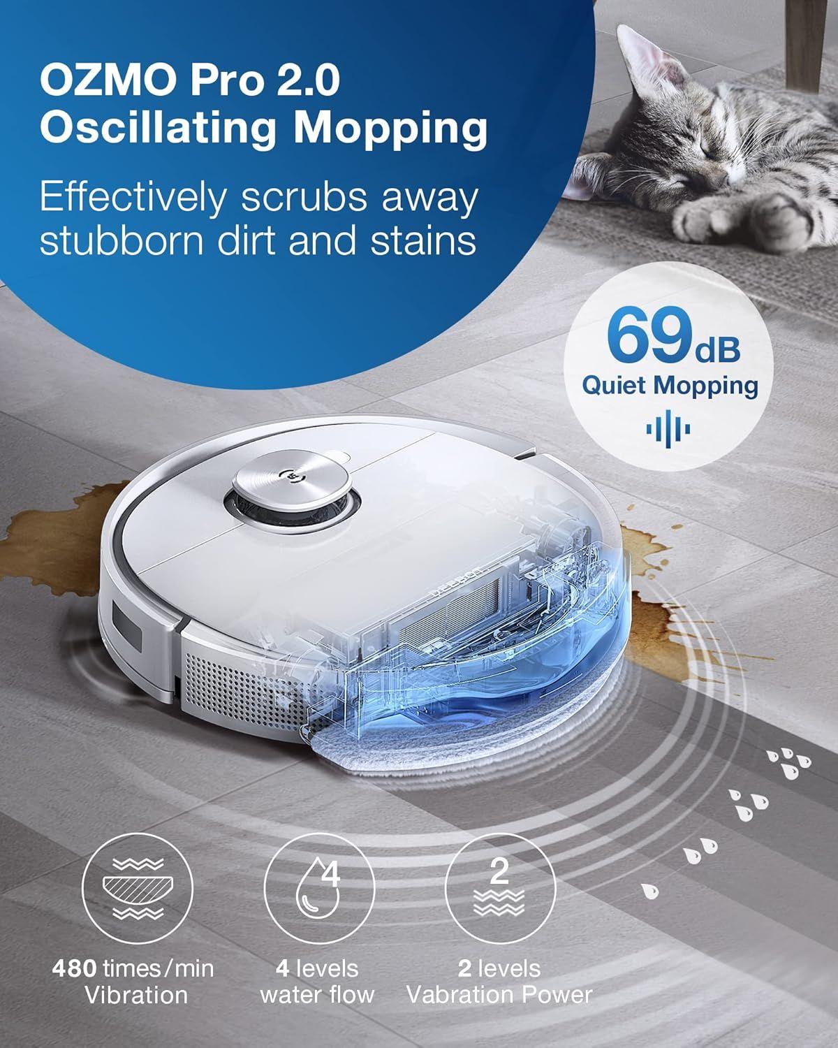 Ecovacs Deebot T9+ Robot Vacuum and Mop - White