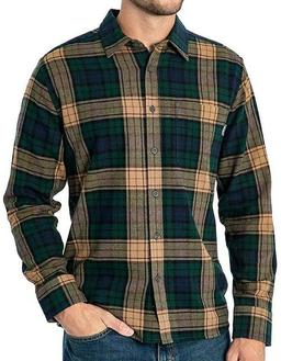 Eddie Bauer Men's Bristol Flannel Long Sleeve Shirt M - Green Forest
