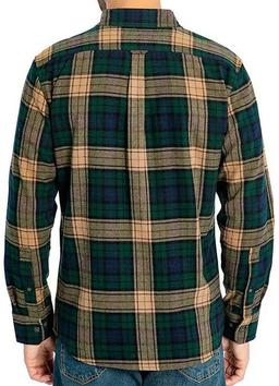 Eddie Bauer Men's Bristol Flannel Long Sleeve Shirt M - Green Forest