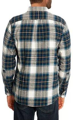 Eddie Bauer Men's Bristol Flannel Long Sleeve Shirt M - White Burch