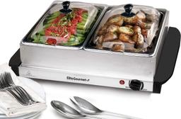 Elite Gourmet Dual 2 x 2.5 Qt. Trays EWM-6122 - Silver