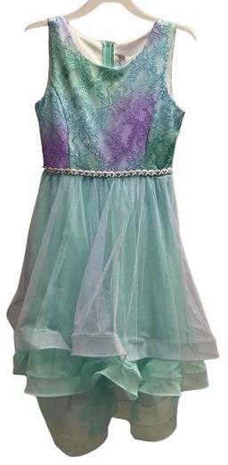 Emily Rose Girl's Dress 12 - Mint/Purple