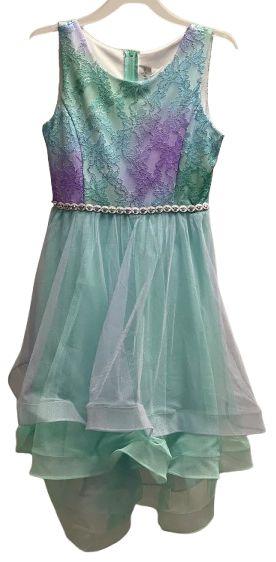 Emily Rose  Girl's Dress 12 - Mint/Purple - Brand New