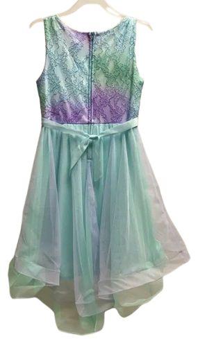 Emily Rose Girl's Dress 12 - Mint/Purple