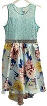 Emily Rose Girl's Floral High Low Dress 12 - Mint