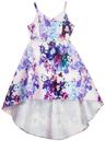 Emily Rose Girl's Floral High Low Dress 8 - Lilac